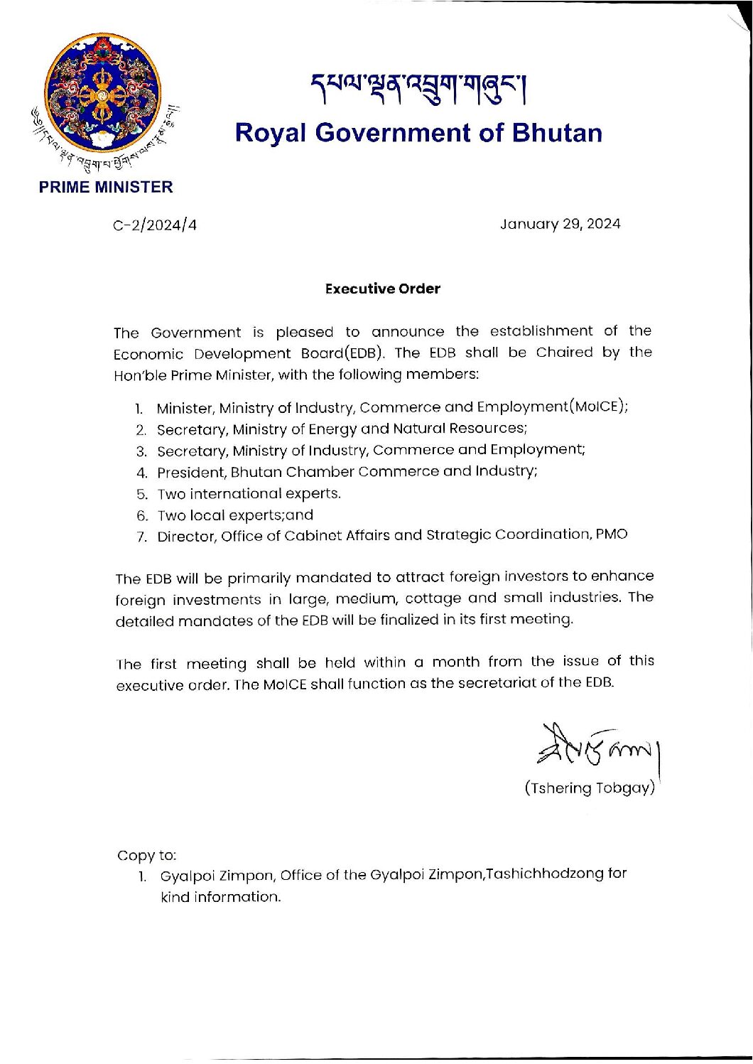 Establishment of the Economic Development Board