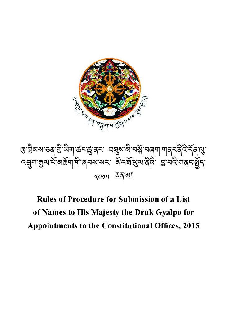 RoP for Appointments to Constitutional Offices